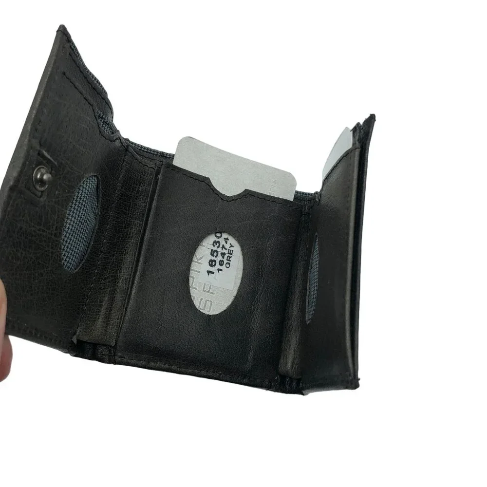 Spikes & Sparrow Austin RFID Protected Leather Wallet With Box Gray Style 16530